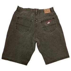 Men’s Polo Ralph Lauren Jean Co Black Denim Jean Short Jorts Sz 38x12 Baggy Y2K